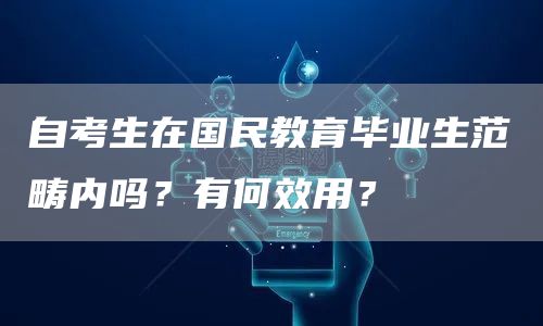 自考生在国民教育毕业生范畴内吗？有何效用？(图1)