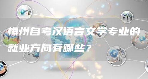 梅州自考汉语言文学专业的就业方向有哪些？