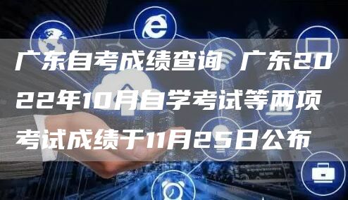 广东自考成绩查询 广东2022年10月自学考试等两项考试成绩于11月25日公布