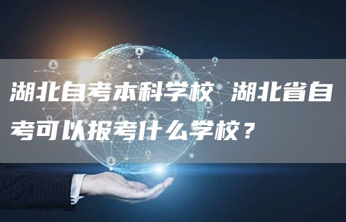 湖北自考本科学校 湖北省自考可以报考什么学校？