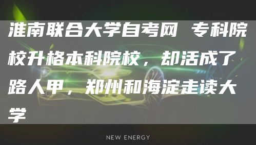 淮南联合大学自考网 专科院校升格本科院校，却活成了路人甲，郑州和海淀走读大学(图1)