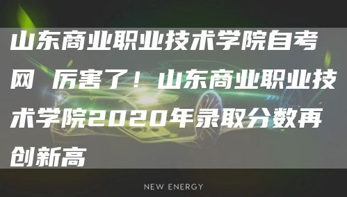 山东商业职业技术学院自考网 厉害了！山东商业职业技术学院2020年录取分数再创新高(图1)