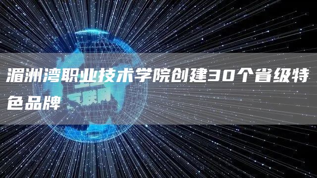 湄洲湾职业技术学院创建30个省级特色品牌(图1)