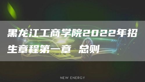 黑龙江工商学院2022年招生章程第一章 总则(图1)