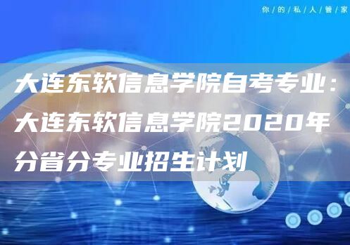 大连东软信息学院自考专业：大连东软信息学院2020年分省分专业招生计划(图1)