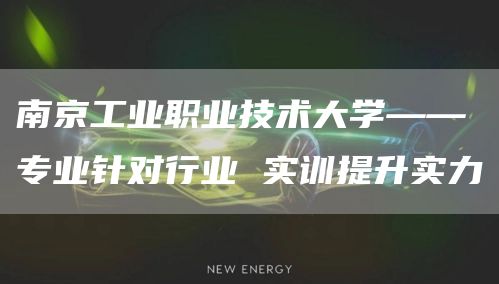 南京工业职业技术大学——专业针对行业 实训提升实力(图1)