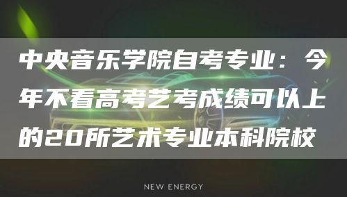 中央音乐学院自考专业：今年不看高考艺考成绩可以上的20所艺术专业本科院校