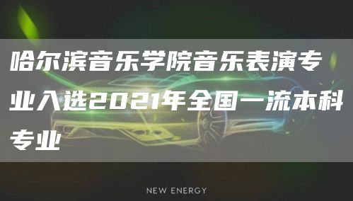 哈尔滨音乐学院音乐表演专业入选2021年全国一流本科专业(图1)