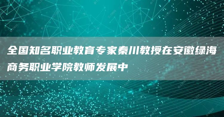 全国知名职业教育专家秦川教授在安徽绿海商务职业学院教师发展中(图1)