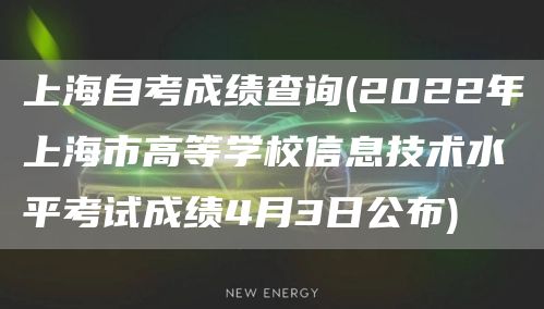 上海自考成绩查询(2022年上海市高等学校信息技术水平考试成绩4月3日公布)