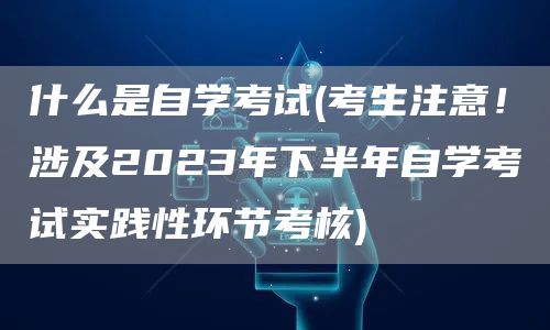 什么是自学考试(考生注意！涉及2023年下半年自学考试实践性环节考核)