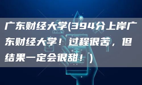 广东财经大学(394分上岸广东财经大学！过程很苦，但结果一定会很甜！)(图1)