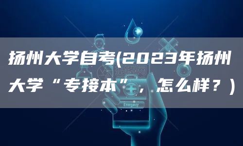 扬州大学自考(2023年扬州大学“专接本”，怎么样？)(图1)