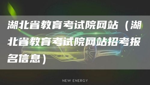 湖北省教育考试院网站（湖北省教育考试院网站招考报名信息）(图1)