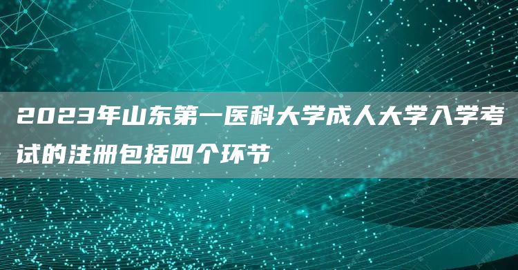 2023年山东第一医科大学成人大学入学考试的注册包括四个环节(图1)