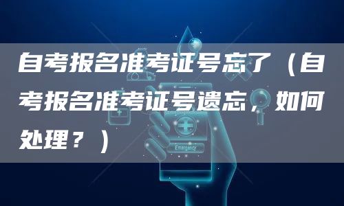 自考报名准考证号忘了（自考报名准考证号遗忘，如何处理？）(图1)