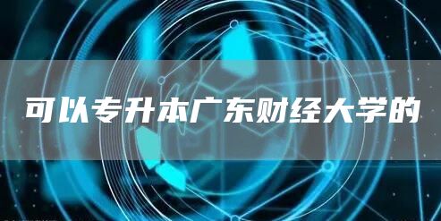 可以专升本广东财经大学的(图1)