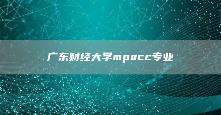 广东财经大学mpacc专业